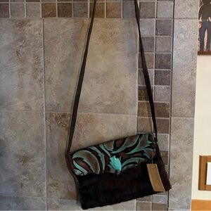 Cripple creek and Black and brown cowhide Leather Shoulder Bag